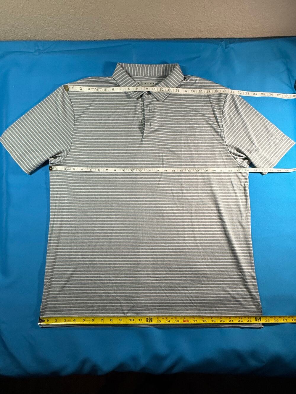 PGA Men’s Golf Polo XL Gray and White stripes